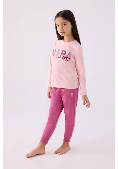 U.s. Polo Assn. 1970 Since 1890 Kız Çocuk Pembe Uzun Kol Pijama Takım Pembe