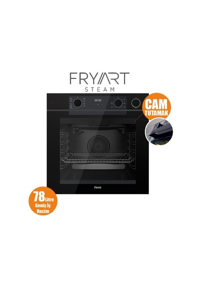 Ferre Steamart-fryart-sılentart Serisi CS205-FA + QEP64CS +D077-SA Ankastre Siyah Set