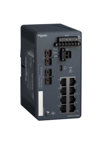 Mcsesm103f2cu0 - Modicon Yönetilen Anahtar - Bakır İçin 8 Bağlantı Noktası + Fiber Optik Çok Modlu İçin 2 Bağlantı Noktası