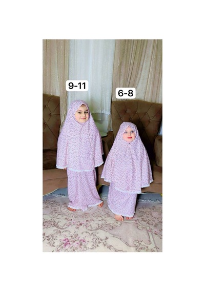 Aldaıyr 2 Adet Çocuk Namaz Elbise Pamuk Kumaş Çok Renkli025