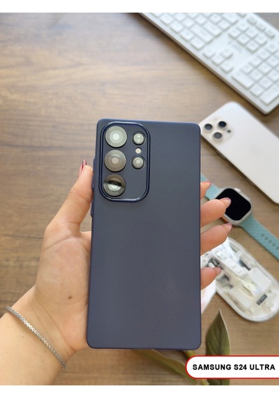 Samsung Galaxy S24 Ultra Uyumlu Süper İnce Mat Ultra Thin Silikon Kılıf Lacivert