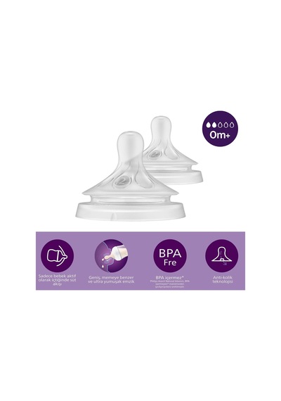 Philips Avent Doğal Tepkili Natural Response 2li Biberon Emziği 2no 0+ Ay