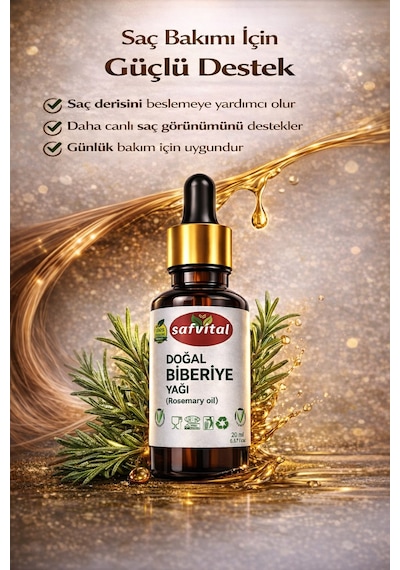 Safvital Biberiye Yağı 20 Ml - Saç Ve Cilt Bakım & Aromaterapi Bitkisel Kullanıma Uygun Saç Derisi Bakım Yağı