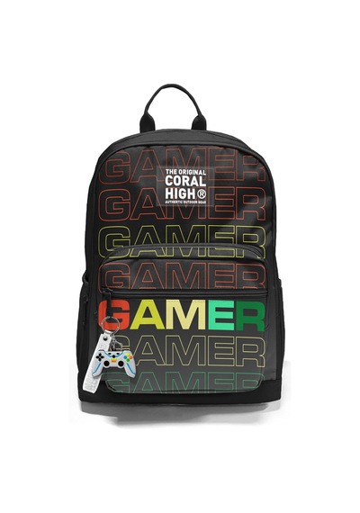 Coral High Dört Bölmeli Siyah Gri Gamer Ortaokul Çantası - Erkek Çocuk