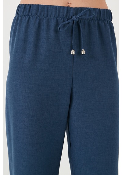 Lela Relaxed Fit Bol Paça Bayan Pantolon 5865826 Indigo