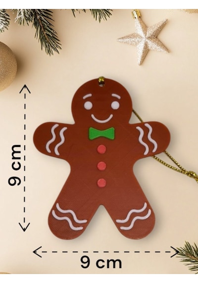 Yılbaşı Çam Ağacı Süsleri Kurabiye Adamlar 4 Adet 9 X 7 Cm Noel Baba
