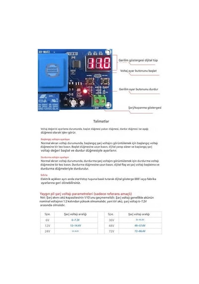 Xh-m602 Lityum Pil Akü Şarj Kontrol Modülü