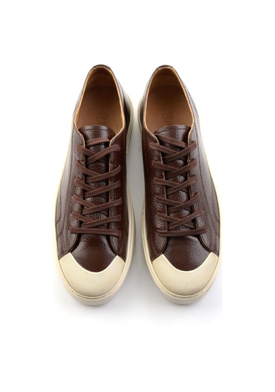 Kahve Hakiki Deri Erkek Sneaker E01549003440 Kahve