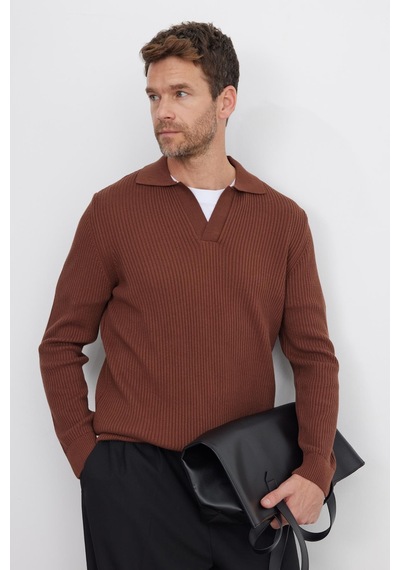 Tudors Erkek Standart Fit Normal Kesim Pamuklu Polo V Yaka Kahverengi Kazak-41863 Kahverengi Tudors Erkek Standart Fit Normal Kesim Pamuklu Polo V Yaka Kahverengi Kazak-41863 Kahverengi
