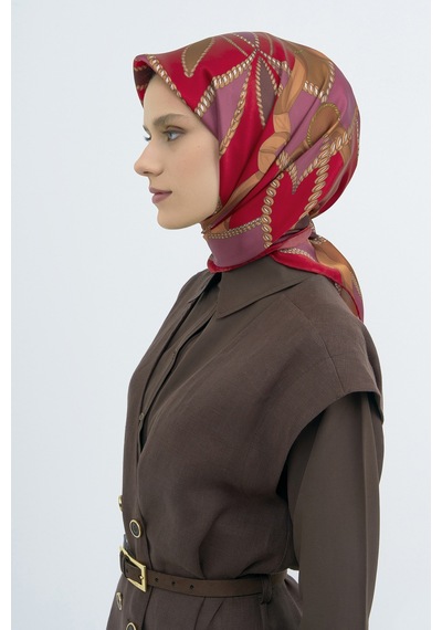 Armine Saf İpek Sura Eşarp-2026 İlkbahar-yaz- 953100d Bordo-kiremit