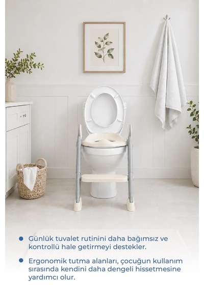 Babyjem Basamaklı Katlanır Klozet Adaptörü Kum Beji