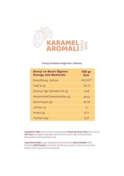 Melwiss Chocolate Karamel Aromalı Tatlı Sos 330 Gr - Waffle & Krep & Pankek Sosu