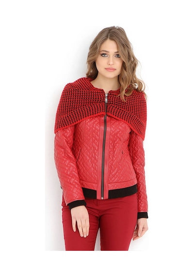Dericlub Yb2126 Gerçek Deri Kadın Mont F.kırmızı Null Kırmızı