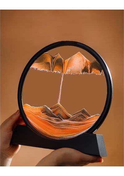 Kişiye Özel 3d Cam Hareketli Turuncu Renk Kum Sanatı