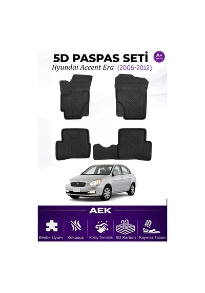 Hyundai Accent Era Aaraca Özel Havuzlu "karbon" Paspas Takımı