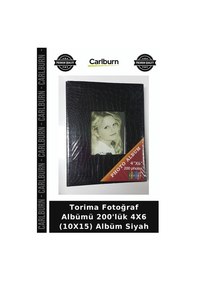 Özel Seri Torima Fotoğraf Albümü 200'lük 4x6 10x15 Albüm Siyah Kareler Hatıra