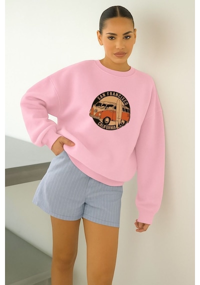 Benroma 3 İplik Penye Unisex San Francısco Baskılı Sweat Çok Renkli