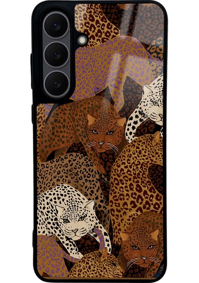 Samsung Uyumlu S25 Fe Leoparlar Tasarımlı Glossy Telefon Kılıfı Çok Renkli