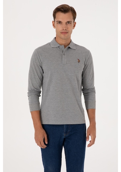 U.S. Polo Assn. Erkek Regular Fit Polo Yaka Grı Melanj Basic Sweatshirt 50313772-VR086 U.S. Polo Assn. Erkek Regular Fit Polo Yaka Grı Melanj Basic Sweatshirt 50313772-VR086