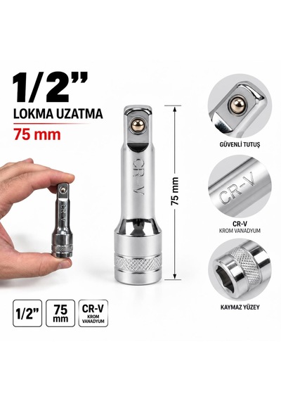 1/2 Lokma Uzatma Ara Kolu 75mm