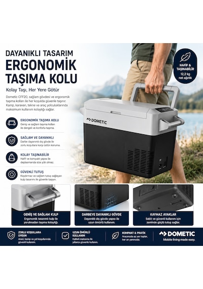 Dometic Cff20 Kompresörlü Araç Buzdolabı 21l 220v Ac / 12-24v Dc