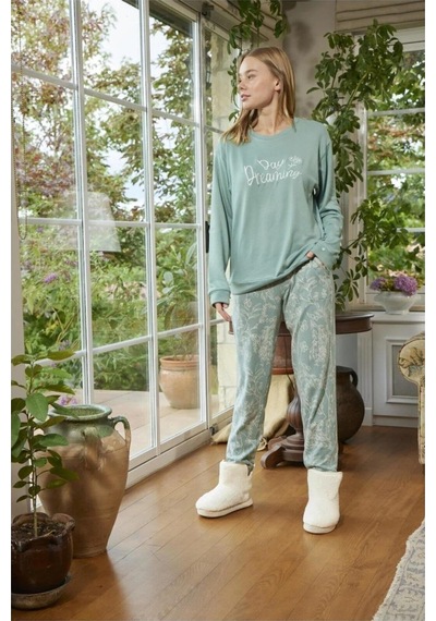 Aydoğan Kadın Bisiklet Yaka Termal Pijama Takımı 30009y- 1 Adet Yeşil