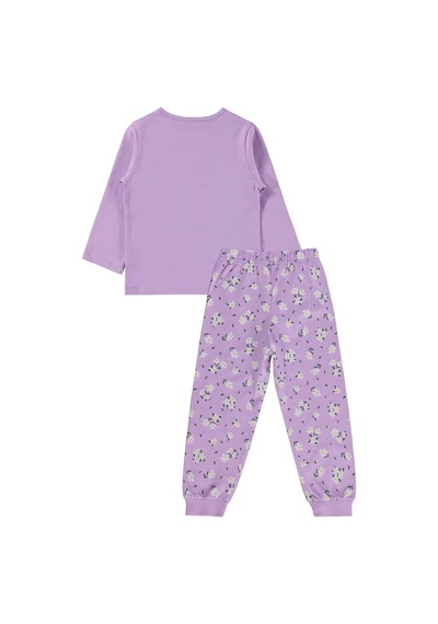 Civil Girls Çiçek Desenli 2-5 Yaş Pijama Takımı - Lila