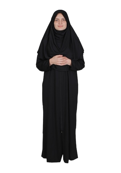 Zehranaz Namaz Elbisesi Siyah Fermuarlı Namaz Elbisesi Siyah