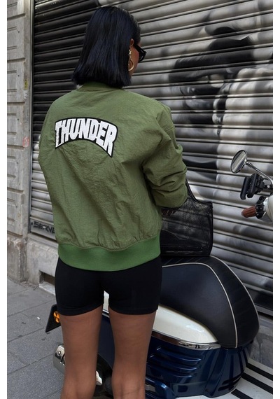 Michonne Ribanalı Bomber Ceket 7059 -08 R1-p-k2 Haki