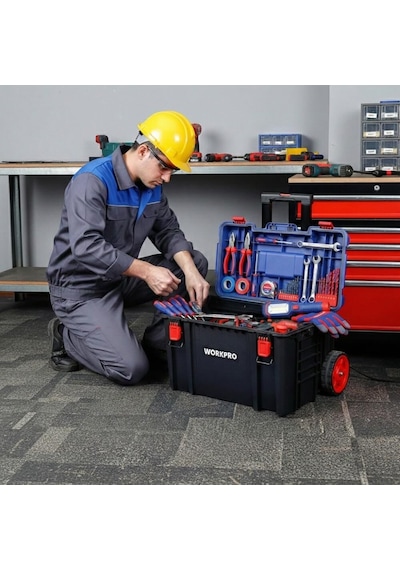 Workpro Wp283032 54lt 56x44,2x50cm Tekerlekli Kilitli Profesyonel Takım Çantası Fr Wp283032