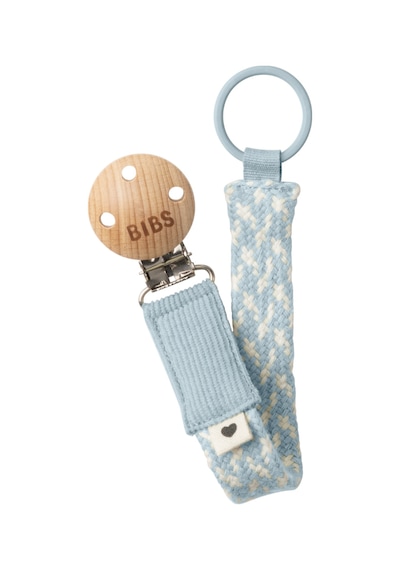 Bibs Paci Braid Emzik Askısı - Baby Blue / Lvory