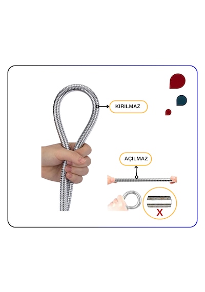 A3246201yp Gr. Spiral R1/2 L 80 Cm Kolon Duşlar İçin Krom