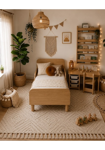 Montessorı Cocuk Odası Beyaz Tamamı Mdf Beyaz - Kahverengi