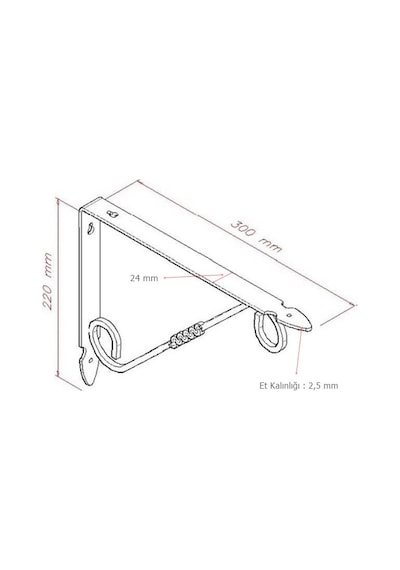 2 Adet Ferforje 22 x 30 cm Dekoratif Raf Altı Ayağı Konsol Siyah