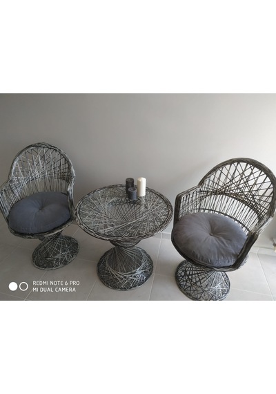 Fiberglass Çay seti Beyaz - Siyah