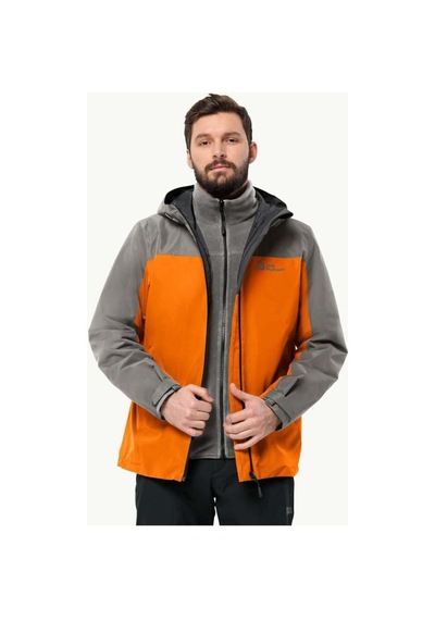Jack Wolfskin Taubenberg 3in1 Jkt M Erkek Mont 1115311 Turuncu - Grı Turuncu - Grı