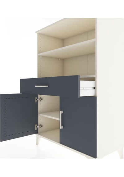 Hyperion Dolap 3 Raflı Tek Çekmeceli 2 Kapaklı 88x44x134 Aytaşı-antrasit Aytası