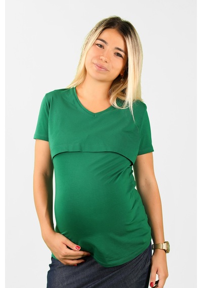 Kadın Emzirme T-Shirt Koyu Yeşil