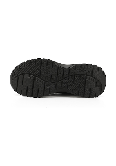 Gönderi(R) Gönderi R Siyah Dolgu Taban Lastik Bağcıklı Hakiki Deri Sneaker Siyah