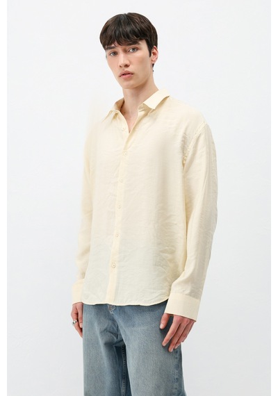 Vamos Modal Kumaş Oversize Gömlek Sarı