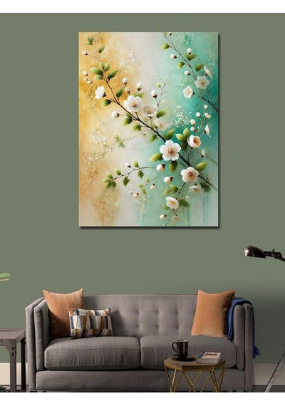 Kanvas Tablo Çiçekli Dal Motifi 100cmx140cm