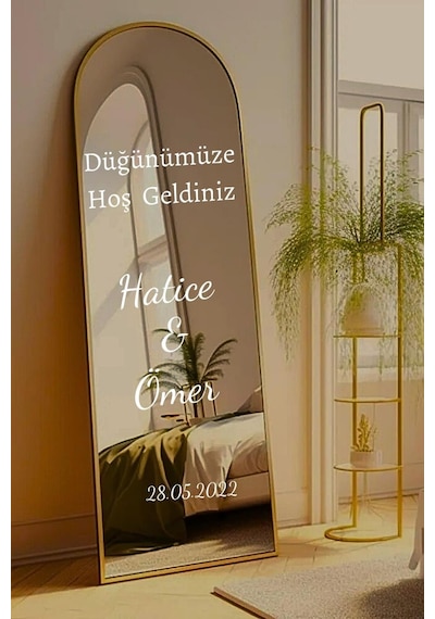 Düğün Nişan Kına İçin Ayna Yazısı Karşılama Panosu İçin Sticker Yazı