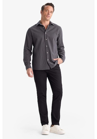 Defacto Slim Fit Dar Kesim Dar Paça Pantolon B2089ax25aubk81 Siyah
