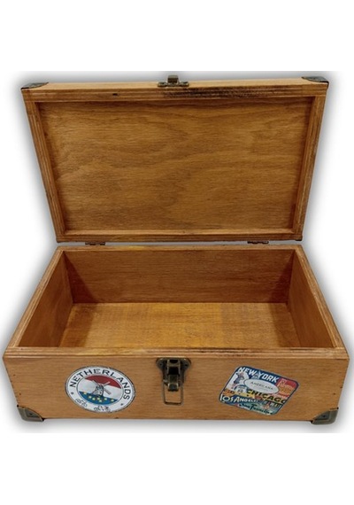 Seyahat Temalı Vintage Ahşap Dekoratif Kutu Hediyelik