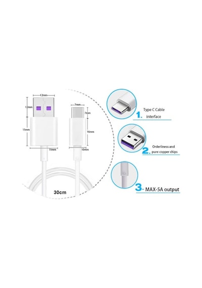 Usb Type-c Şarj Ve Data Kablosu 1 Metre 5v Hızlı Şarj Usb-c Veri Aktarım Kablosu