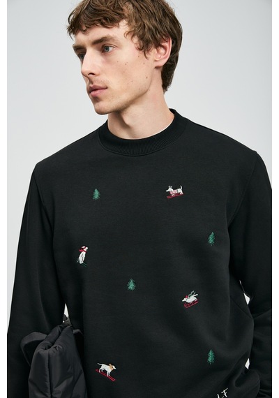 Lufian Noel Erkek Sweatshirt Siyah Siyah 112030188100100 Siyah