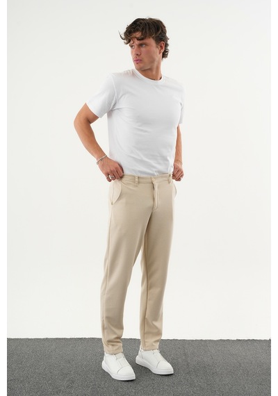 Redline Arden Kışlık Kalın Slim Fit Kemerli Erkek Pantolon Bej