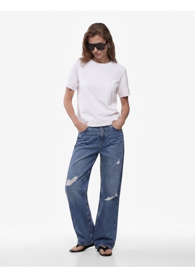 Koton Pamuklu Slim Fit Kısa Kollu Bisiklet Yaka Basic Tişört Beyaz 6sak50461ek