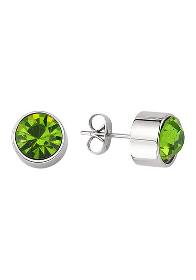 Swarovski Taşlı 316L Çelik Antiallerjik Altın Kaplama Bayan Çelik Küpe N11.1147 Beyaz