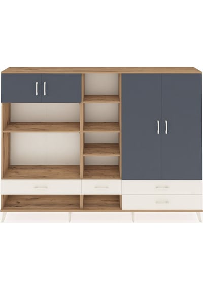 Arges Dolap 12 Raflı 4 Çekmeceli 4 Kapaklı 220x30x163 Çam-antrasi Çam-antrasit/aytaşı Arges Dolap 12 Raflı 4 Çekmeceli 4 Kapaklı 220x30x163 Çam-antrasi Çam-antrasit/aytaşı